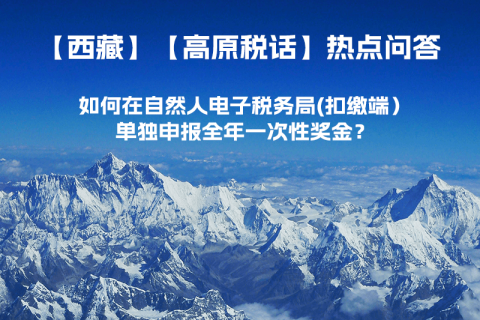 西藏自治區(qū)如何在自然人電子稅務(wù)局(扣繳端）單獨(dú)申報全年一次性獎金？